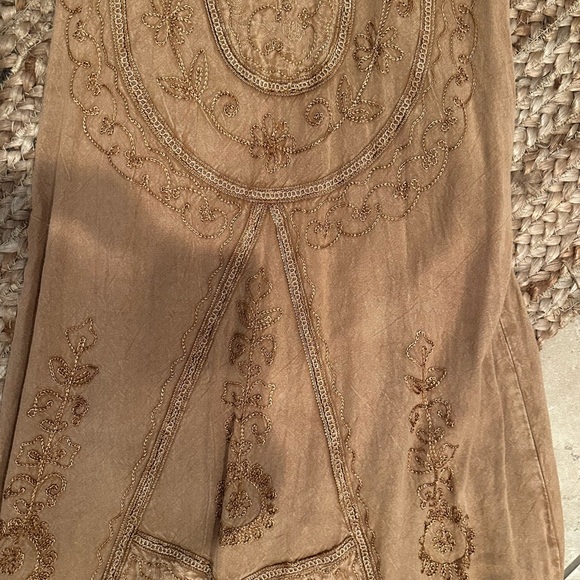 EARTHBOUND Tan Embroidered Mini Slip Dress - Picture 2 of 6